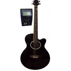 C331.646EQBK Guitarra Electroacustica Mini Jumbo tipo APX NEGRA