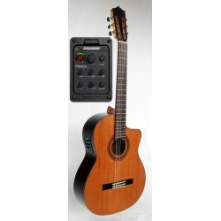 C320.206S CE Guitarra Clasica Vicente Tatay - Fondo Palosanto Tapa Maciza de Abeto - Brillo - Amplificada Fishman PSY-301 y Cut